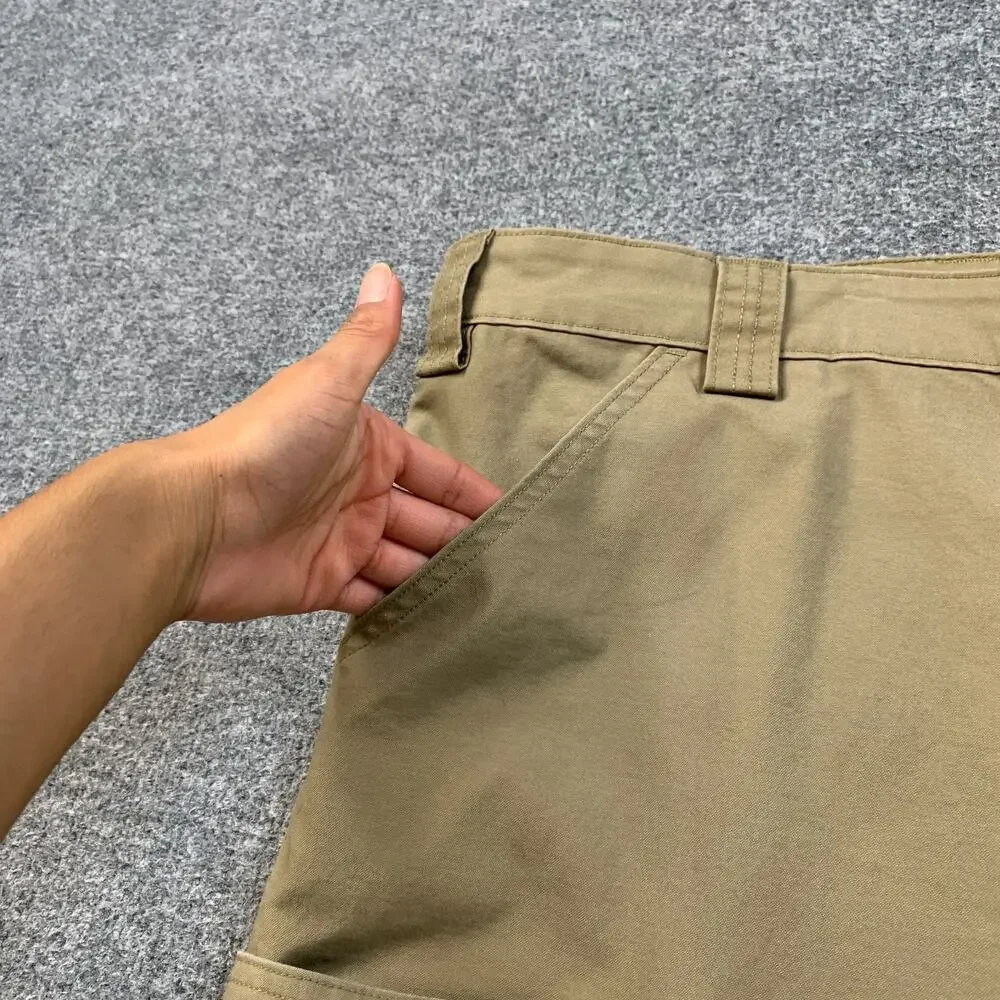 Duluth Trading Shorts Mens 46 Biscuit 40Grit Flap Pocket Cargo Cotton Blend